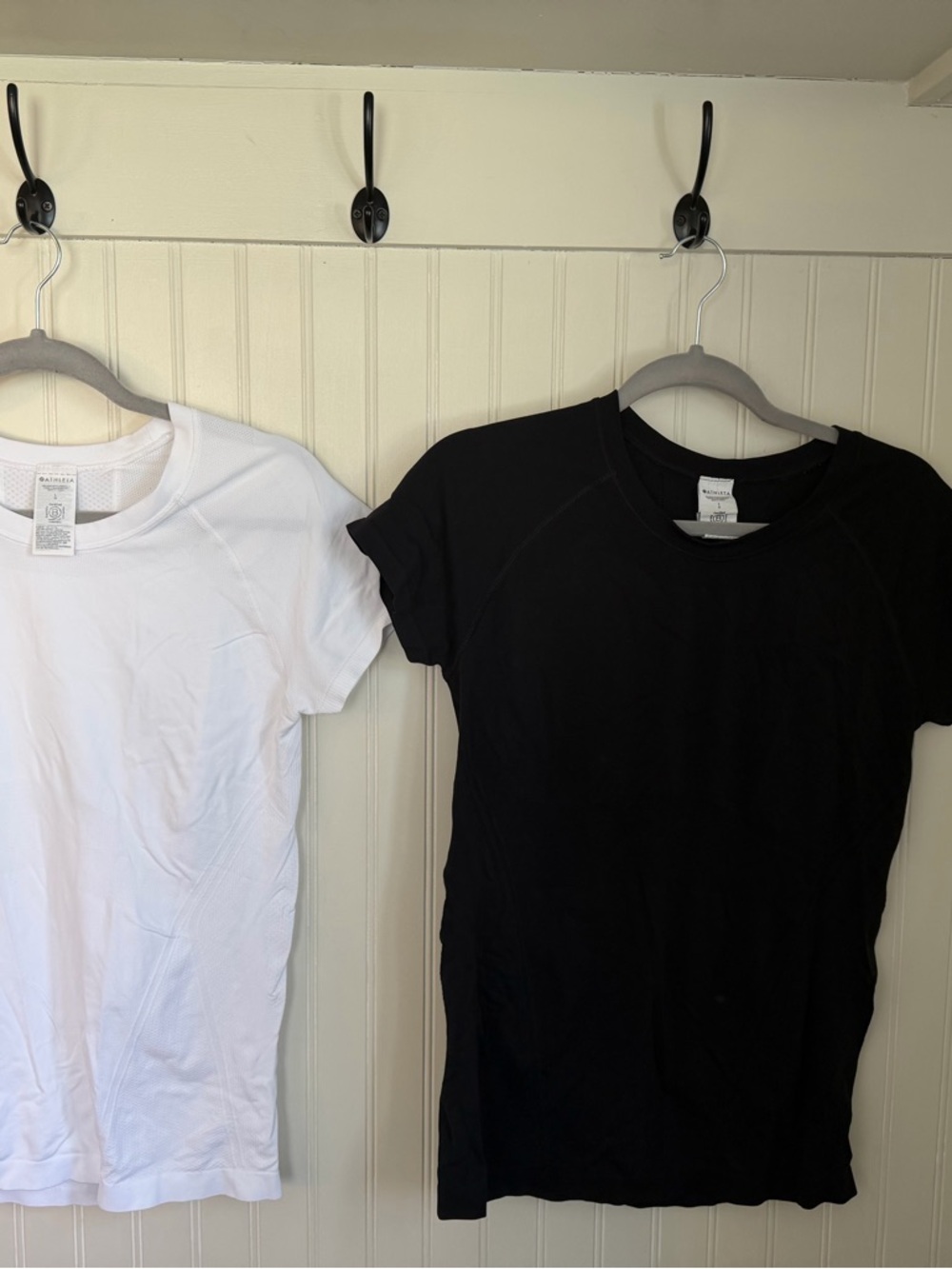 2 Athleta Momentum Flex Tees -Short Sleeve in Black and White